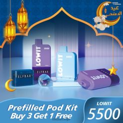 Elf Bar Okus - ELFBAR LOWIT 5500 vnaprej napolnjeni komplet strokov borovničev led H4T0F359
