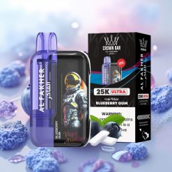 Al Fakher Crown Bar Ultra 25K Disposable Vape Borovnični Gumij 300mAh 22ml 50mg/ml Type-C Mesh Coil