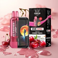 Al Fakher Crown Bar Ultra 25K Disposable Vape Češnjeva Fiesta 22ml 50mg Mesh Coil