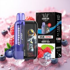 Al Fakher Crown Bar Ultra 25K Enkratna Vap Berry Ledena Jagoda 300mAh 22ml 50mg/ml Type-C Mesh