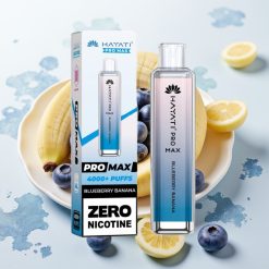 Hayati Pro Max 4000 Puffs Disposable Vape Borovnica Banana 28×28×120mm 1400mAh 2ml