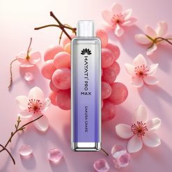 Hayati Pro Max 4000 Puffs Enkratni Vape Češnja Grozdje 28x28x120mm 1400mAh 2ml/10ml