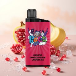 IGET Bar 3500 Puffs Enkratna Vapa Banana Granatna Jagoda Led Battery 1400mAh Velikost 41.3x21.3x94.5mm