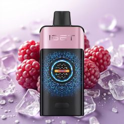 IGET ONE 12000 Puffs Disposable Vape Črni Robidon Led, PCTG+ALU+PC, 2700 mAh, 0.6 ohm Dual Mesh Coil