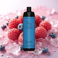RandM Fumot Shisha 10000 Puffov Disposable Vape Jagodni Led z LED, Type-C, 0.6ohm