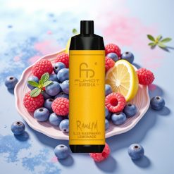 RandM Fumot Shisha 10000 Puffov Disposable Vape Modra Malina Limonada LED 18ml 850mAh 0.6ohm Type-C 0.5% Nic