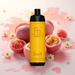 RandM Fumot Shisha 10000 Puffov Disposable Vape Sladki Pasijonček LED Tip-C 18ml 850mAh 0.6ohm 0.5% Nikotin