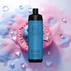 RandM Fumot Shisha 10000 Puffov Dispozabilna Vapa LED Indikator 18ml 850mAh 0.6ohm Modra Jagoda Žvečilni Gumi