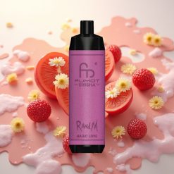 RandM Fumot Shisha 10000 Puffs Enkratna E-cigareta z LED, Type-C, 0.6ohm, Čarobna Ljubezen