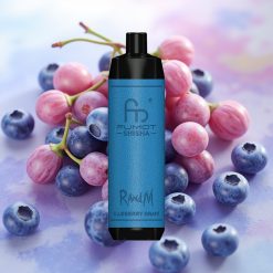 RandM Fumot Shisha 10000 Puffs LED 18ml 850mAh Type-C 0.6ohm Borovnica Grozdje