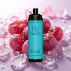 RandM Fumot Shisha 10000 Pufov Disposable Vape Črni ribez led 18ml 850mAh 0.6ohm Type-C 0.5% Nicotine