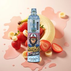 RandM Fumot Tornado 7000 Pufov Disposable Vape Jagoda Banana 14ML 850MAH Mesh Coil Type-C RGB Zrak