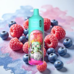 RandM Tornado 9000 Puffov Napajalna E-cigareta 18 mL RGB Display Modra Kisla Malina