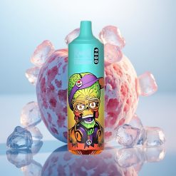 RandM Tornado 9000 Puffov Polnjenljiv Mesh Coil RGB Display 18 mL Modra Ledena Sladica