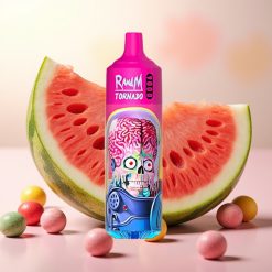 RandM Tornado 9000 Puffs 850 mAh Polnilna 18 mL Mrežna Ustja RGB Display Lubenica Skittles