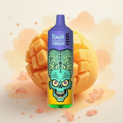 RandM Tornado 9000 Puffs 850 mAh Polnljiv 18 mL Mrežasta Tuljava RGB Prikaz Okus Tržna Mango