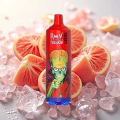 RandM Tornado 9000 Puffs Ponovno Polnljiv 850 mAh 18 mL Mrežasta Tuljava RGB Ekran Sočni Led