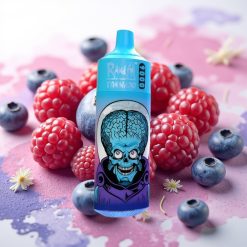 RandM Tornado 9000 Pufov Naprava za Vapenje z Polnilno Baterijo 850 mAh, 18 mL E-tekočine, Mesh Coil, RGB Display, Okus Borovnica Češnja Brusnica